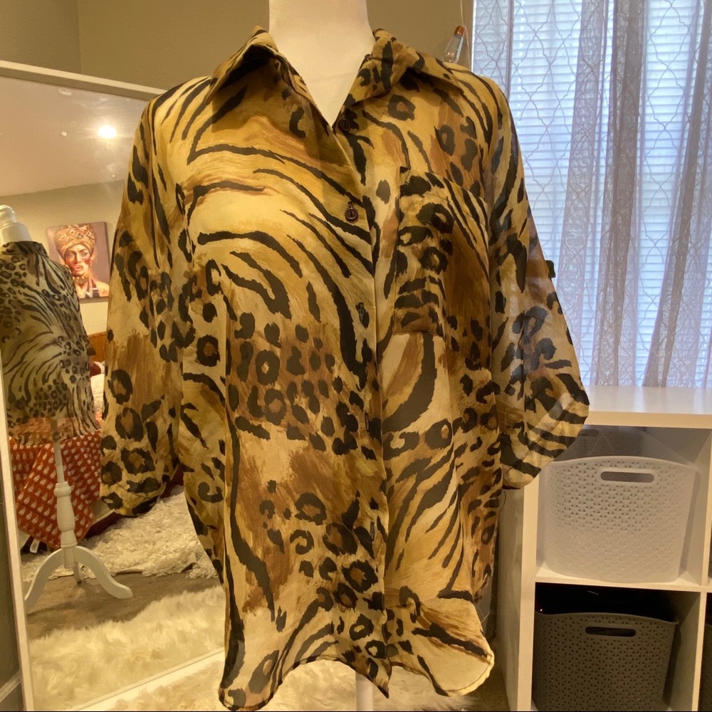 Vintage Hot Stuff Animal print blouse